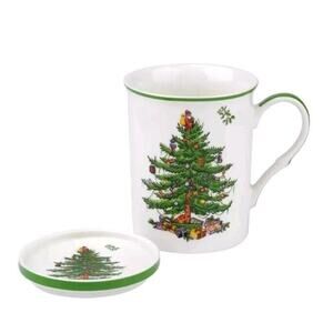 Spode Christmas Tree Mug And Coaster Cup Set NEW